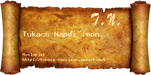 Tukacs Napóleon névjegykártya